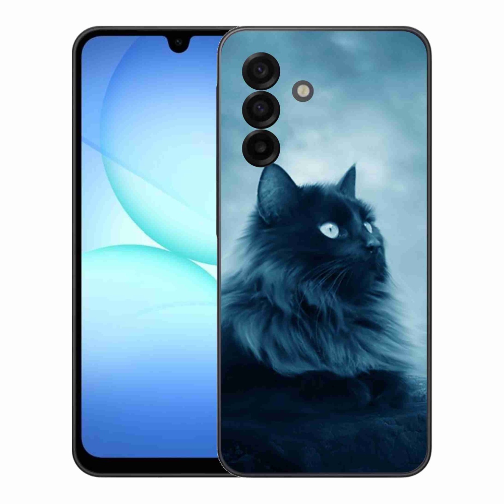 Gelový kryt mmCase na Samsung Galaxy A17 4G/5G - černá kočka 1