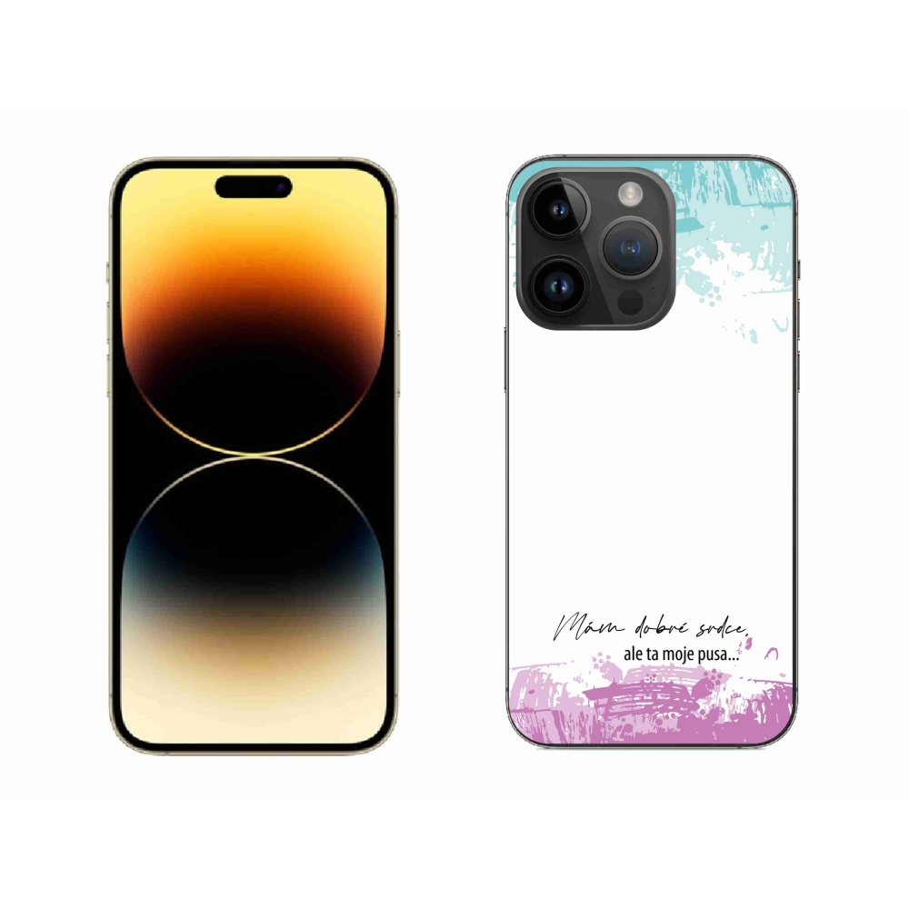 Gelový kryt mmCase na iPhone 14 Pro Max 6.7 - vtipný text 3 bílé pozadí