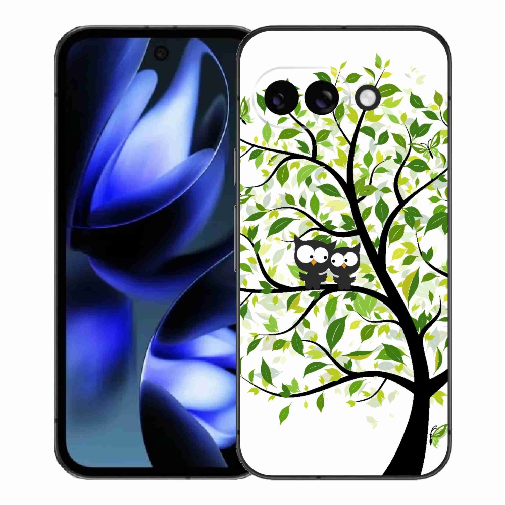 Gelový kryt mmCase na Google Pixel 9a - sovičky na stromě
