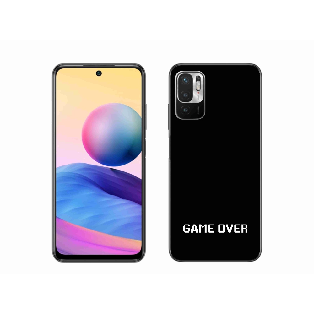 Gelový kryt mmCase na Xiaomi Redmi Note 10 5G - game over černé pozadí