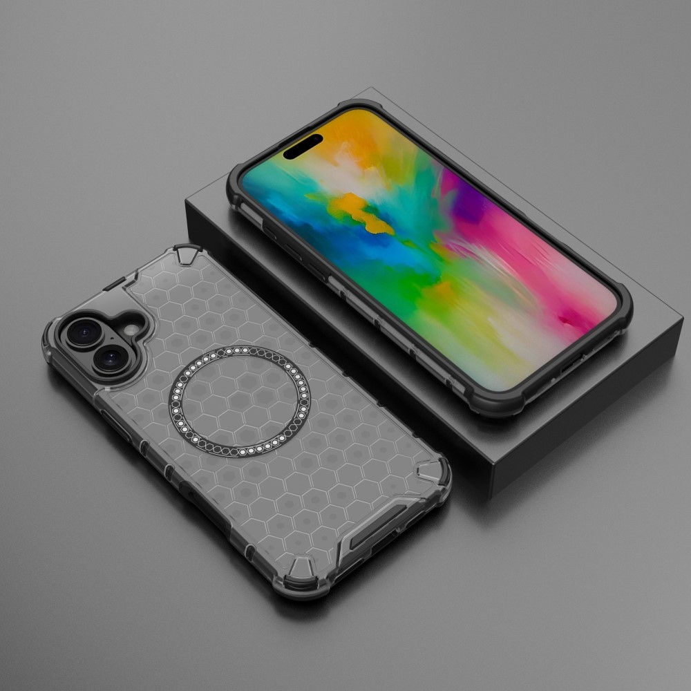 Honey odolný kryt s MagSafe na iPhone 16 - šedý
