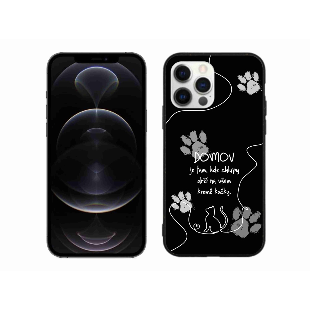 Gelový kryt mmCase na iPhone 12 Pro Max - kočičí motiv černé pozadí