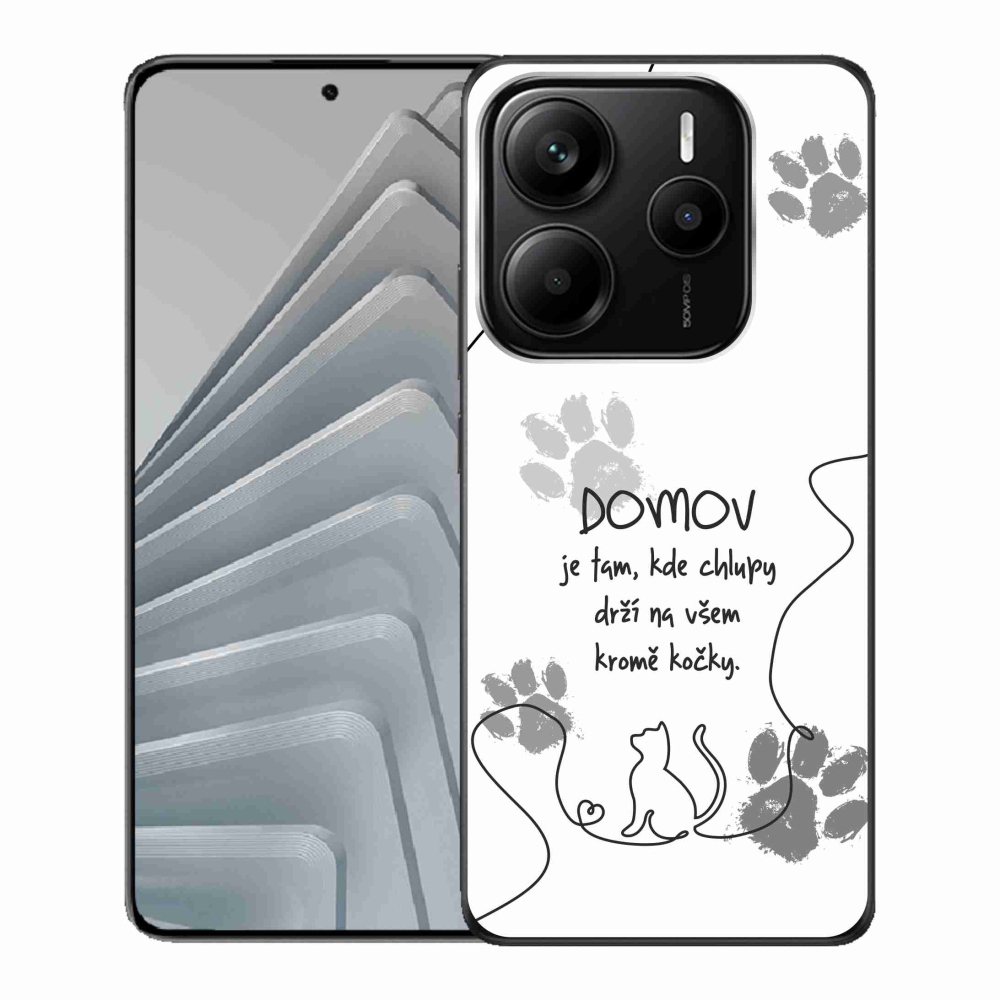 Gelový kryt mmCase na Xiaomi Redmi Note 14 5G - kočičí motiv bílé pozadí