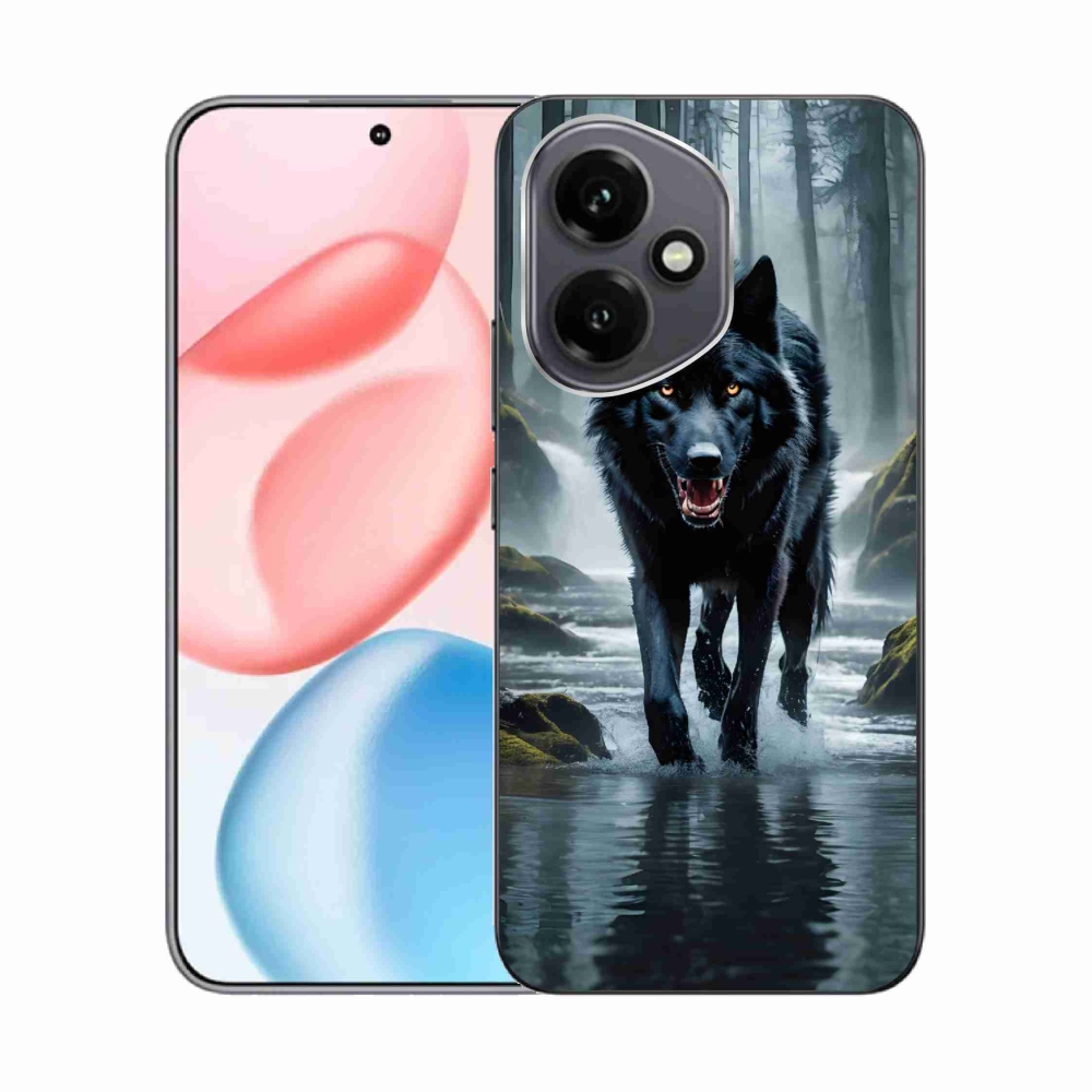 Gelový kryt mmCase na Honor 400 - černý vlk