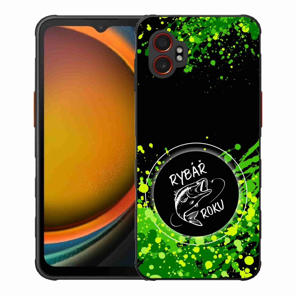 Gelový kryt mmCase na Samsung Galaxy Xcover 7 Pro - rybář roku černé pozadí