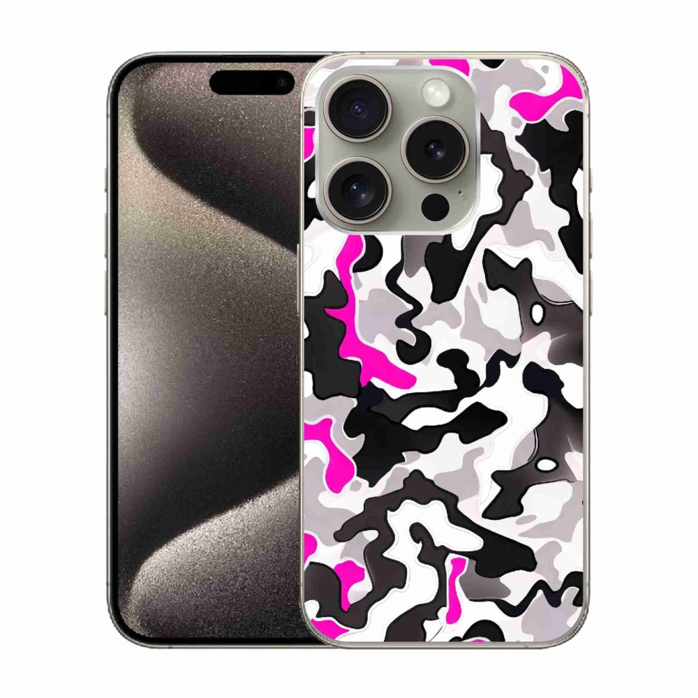 Gelový kryt mmCase na iPhone 15 Pro - maskáčový vzor 5