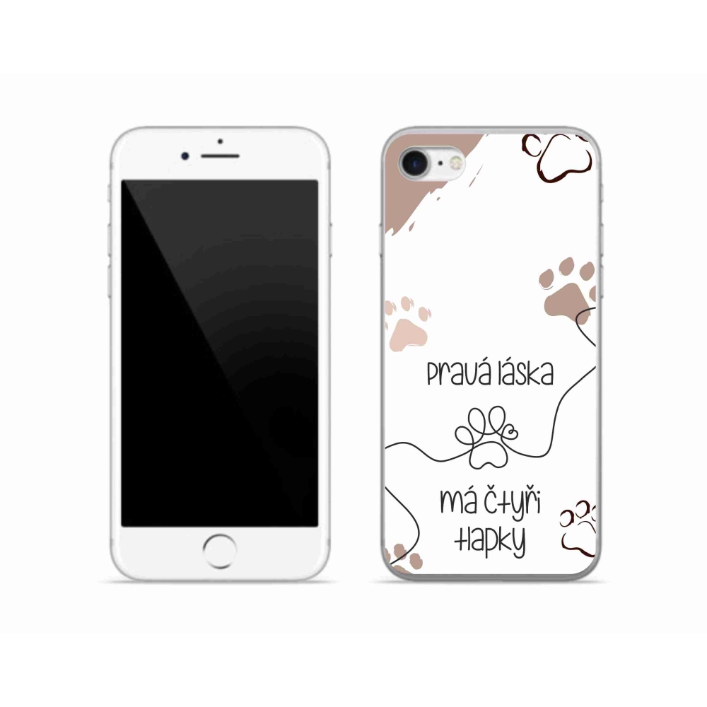 Gelový kryt mmCase na iPhone SE (2022) - psí motiv 1 bílé pozadí