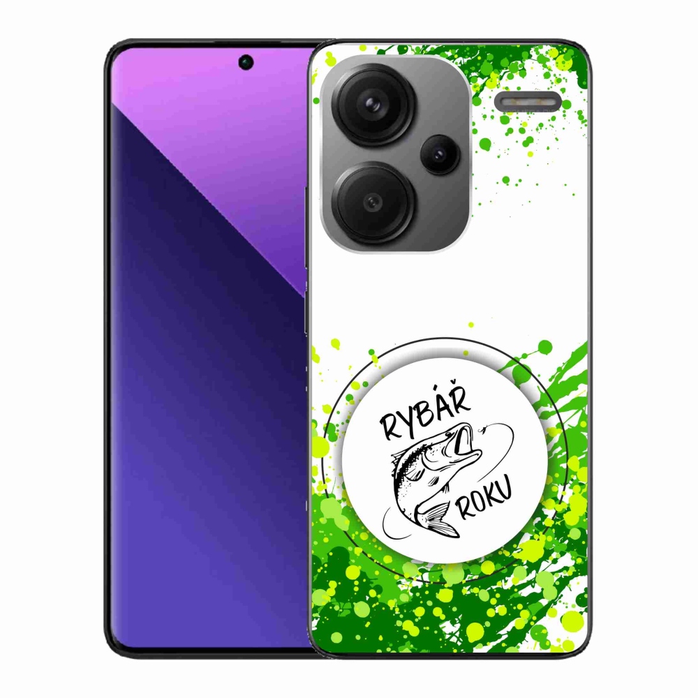 Gelový kryt mmCase na Xiaomi Redmi Note 13 Pro+ 5G - rybář roku bílé pozadí