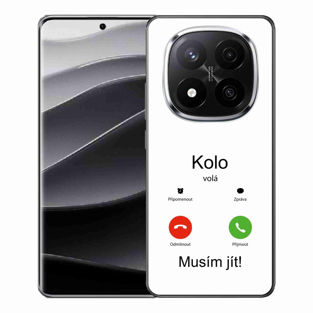 Gelový kryt mmCase na Xiaomi Redmi Note 14 Pro+ 5G - kolo volá bílé pozadí