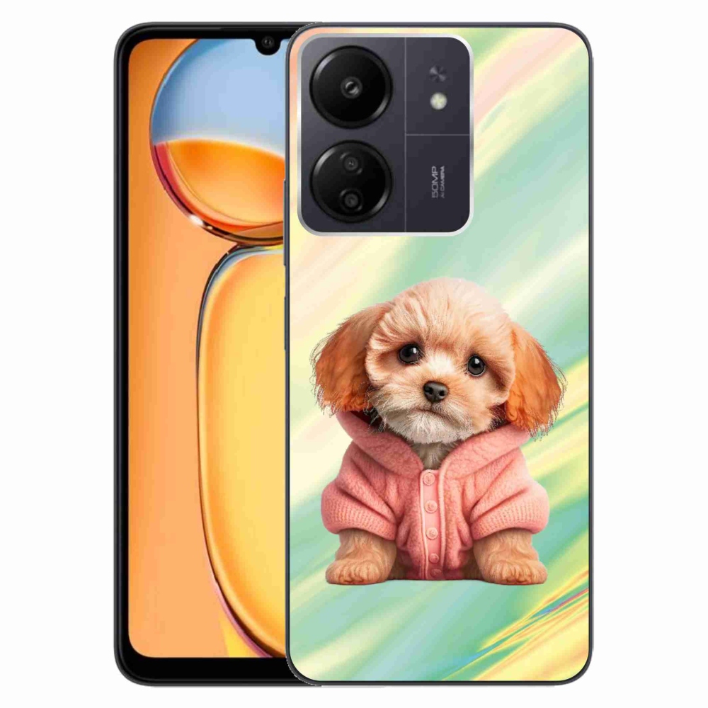 Gelový kryt mmCase na Xiaomi Poco C65/Redmi 13C - štěně ve svetru