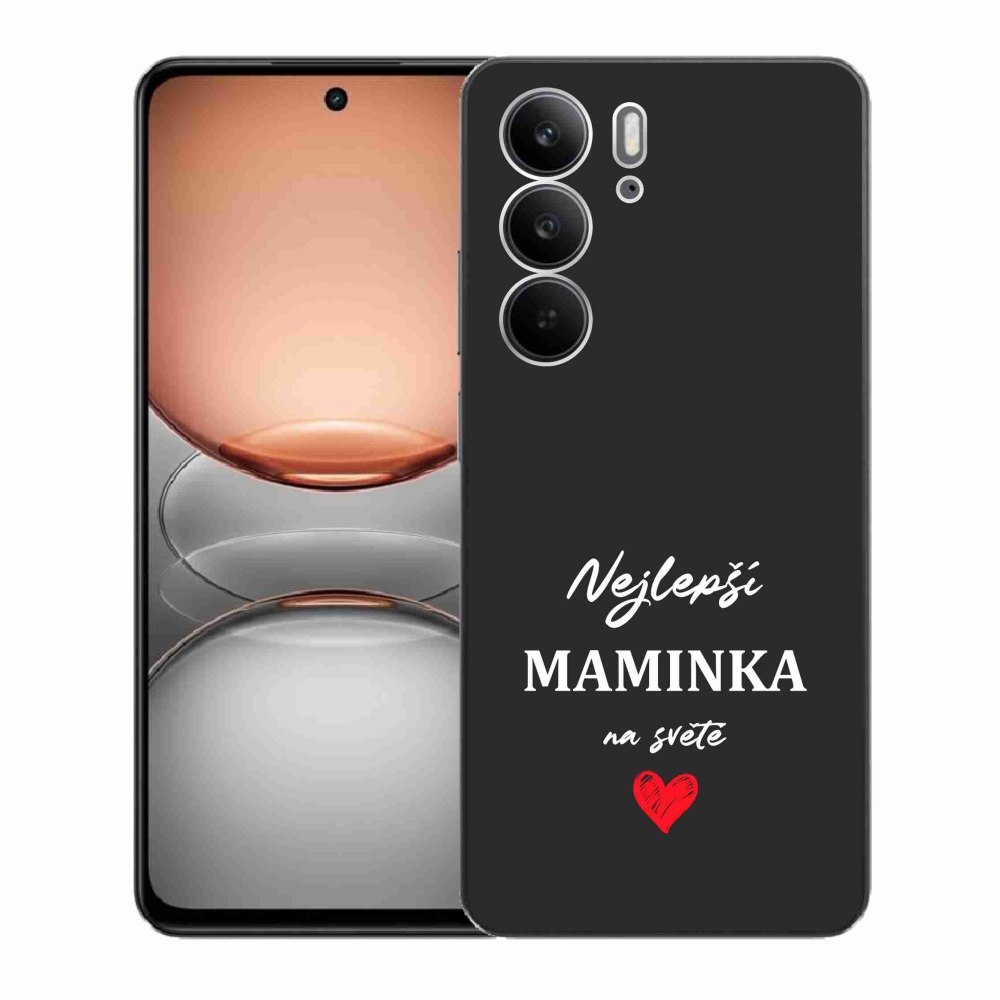 Gelový kryt mmCase na Realme C75 - nejlepší maminka 1 černé pozadí
