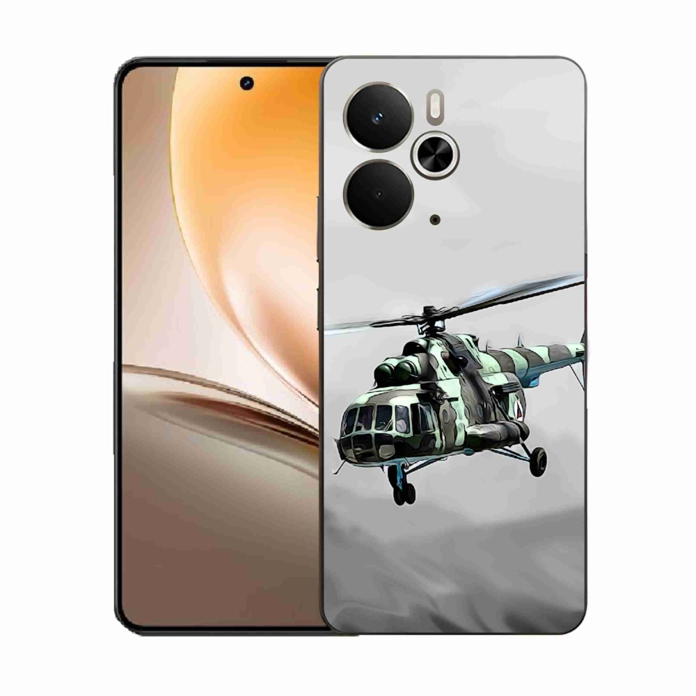 Gelový kryt mmCase na Realme 14 5G - vojenský vrtulník