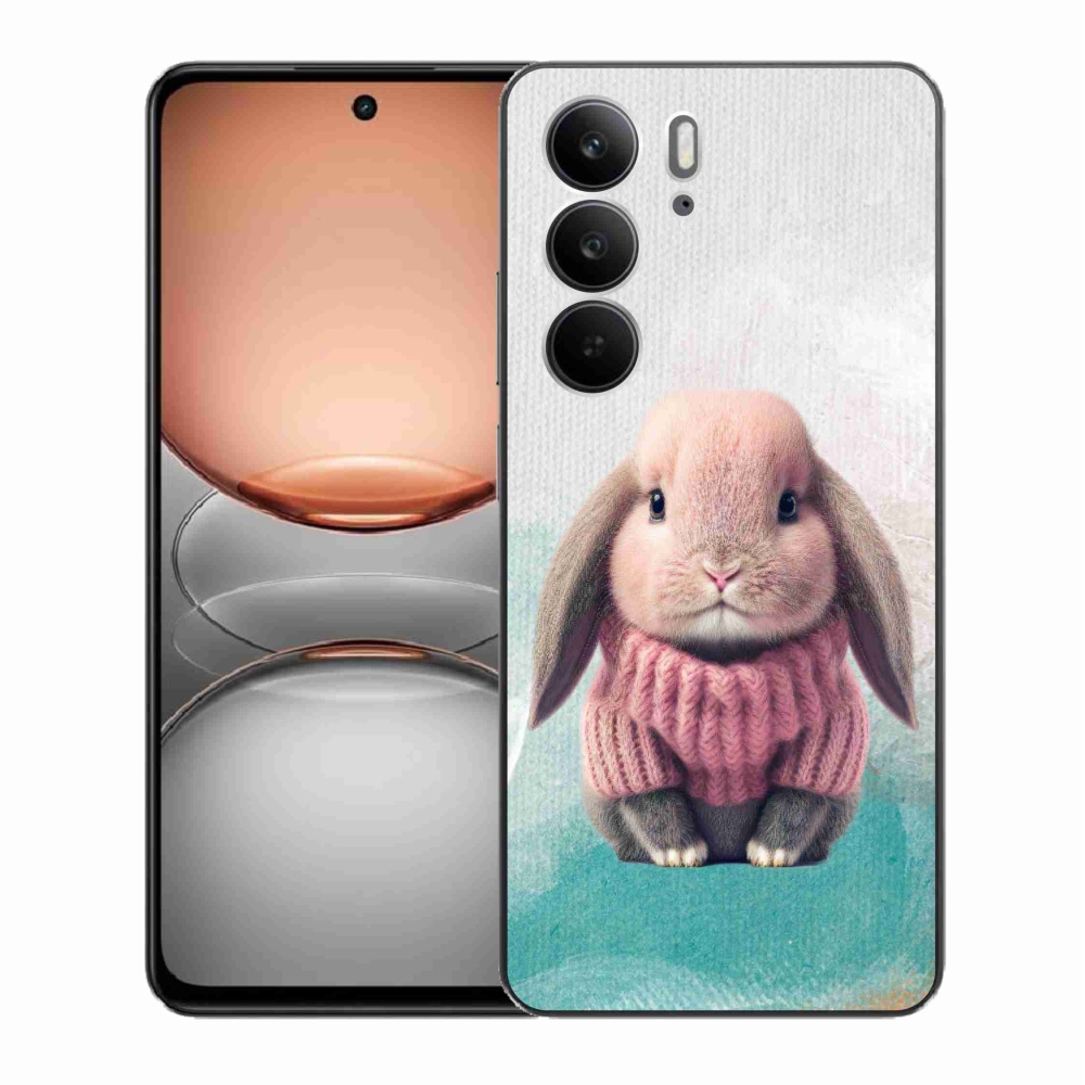 Gelový kryt mmCase na Realme C75 - králíček ve svetru