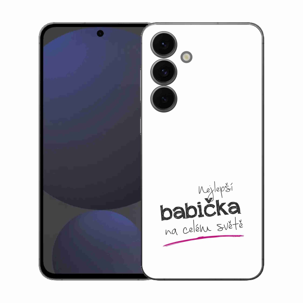 Gelový kryt mmCase na Samsung Galaxy S25 FE - nejlepší babička 4 bílé pozadí