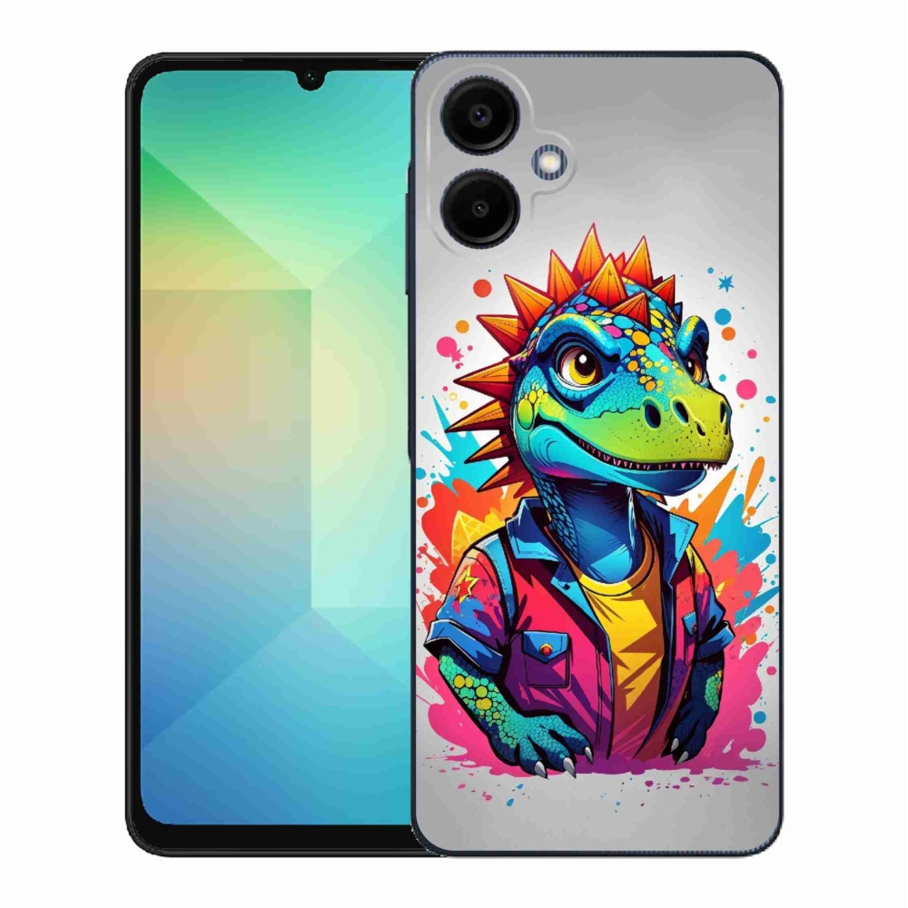 Gelový kryt mmCase na Samsung Galaxy A06 4G - barevný dinosaurus