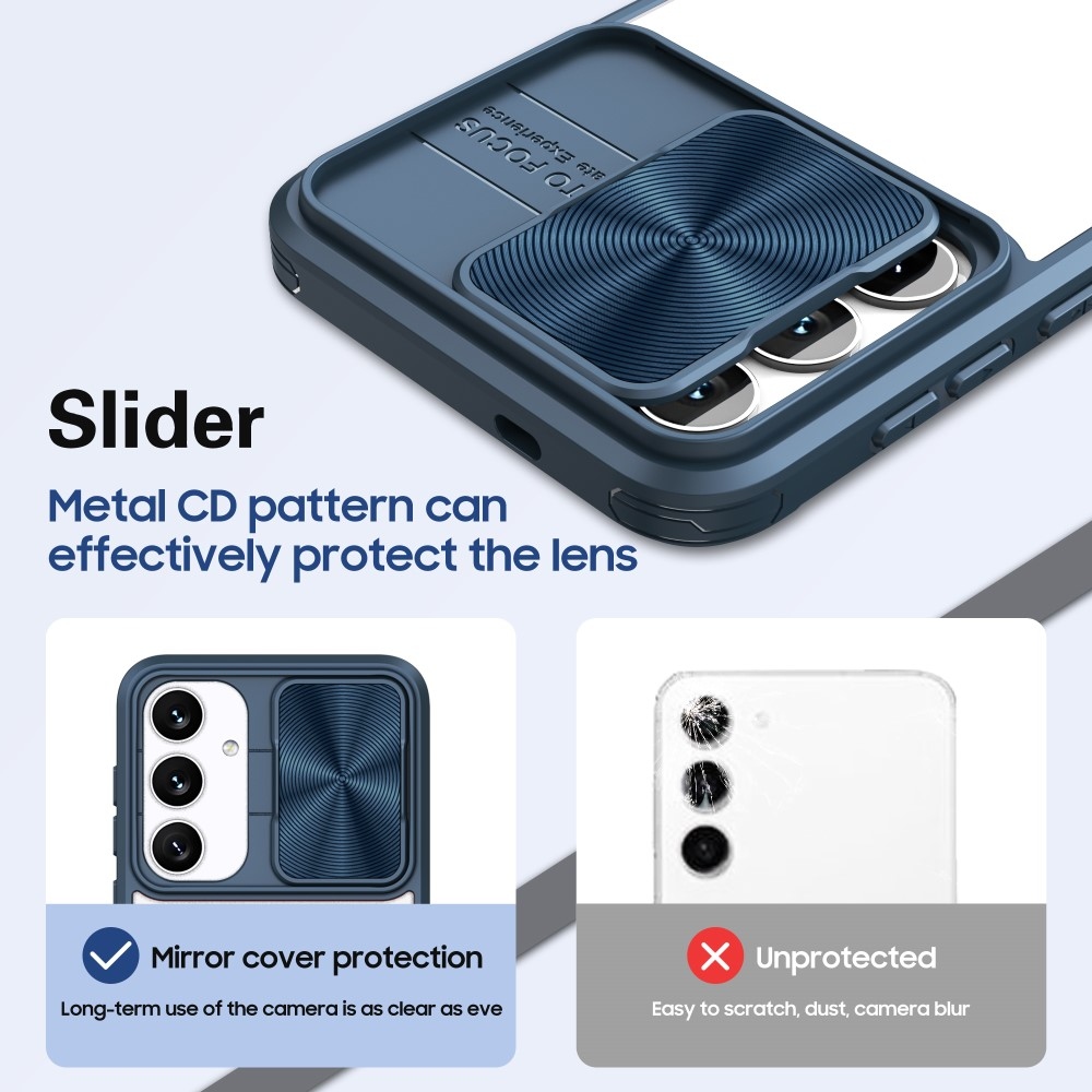 Backplate odolný kryt s krytkou fotoaparátu na Samsung Galaxy S25+ - modrý