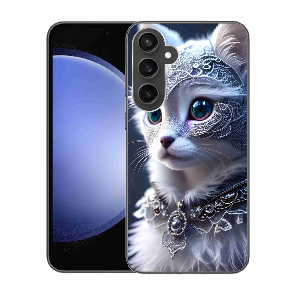 Gelový kryt mmCase na Samsung Galaxy S23 FE - bílá kočka