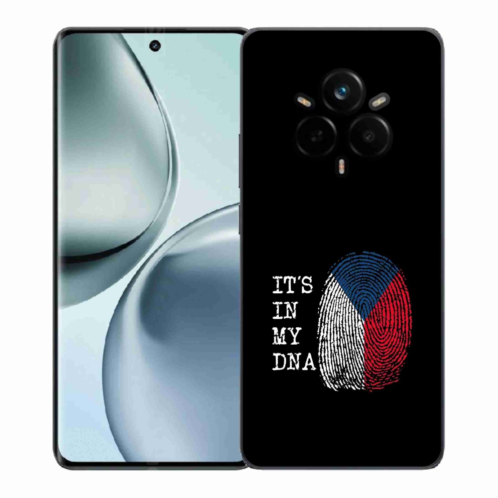 Gelový kryt mmCase na Realme 14 Pro+ 5G - vlajka otisk prstu černé pozadí