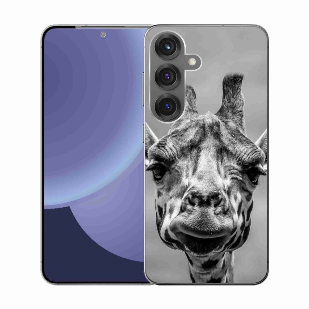 Gelový kryt mmCase na Samsung Galaxy S25 - černobílá žirafa