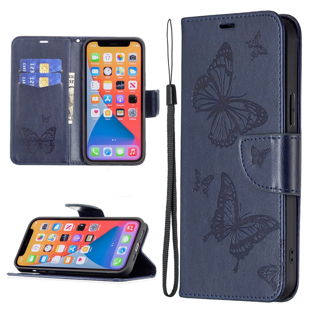 Butterfly knížkové pouzdro na Xiaomi Redmi Note 13 - tmavěmodré
