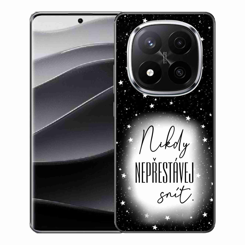 Gelový kryt mmCase na Xiaomi Redmi Note 14 Pro+ 5G - citát 1 bíločerné pozadí