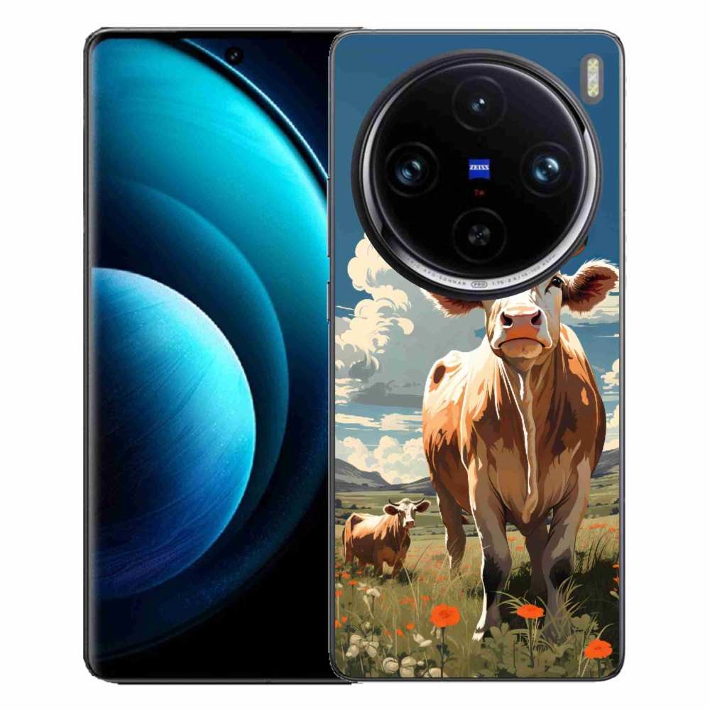 Gelový kryt mmCase na Vivo X100 Pro 5G - krávy na louce