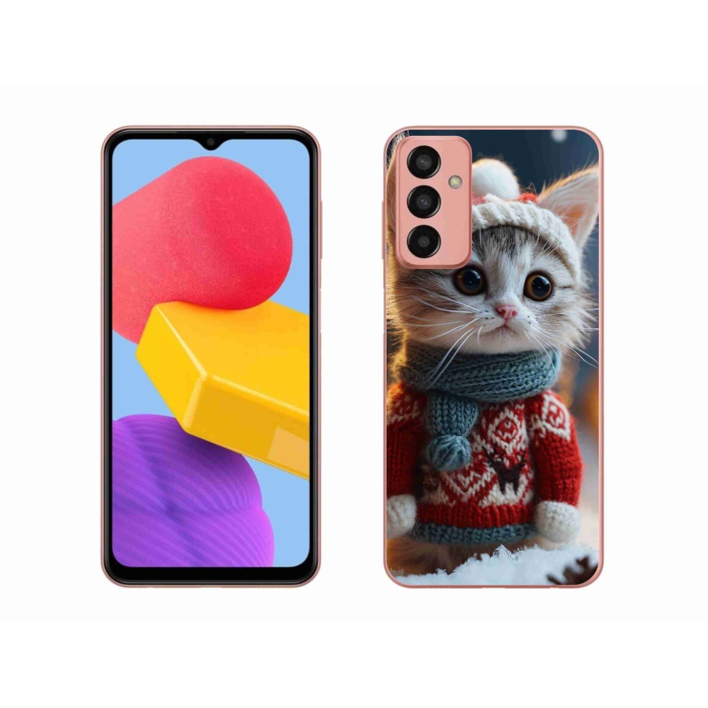 Gelový kryt mmCase na Samsung Galaxy M13 - kotě ve svetru