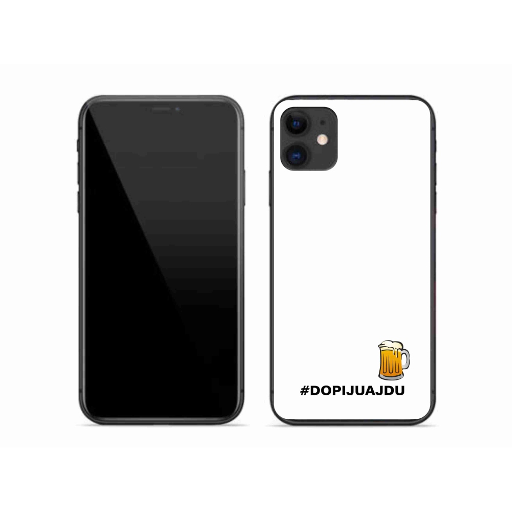Gelový kryt mmCase na iPhone 11 - pivní motiv 1 bílé pozadí