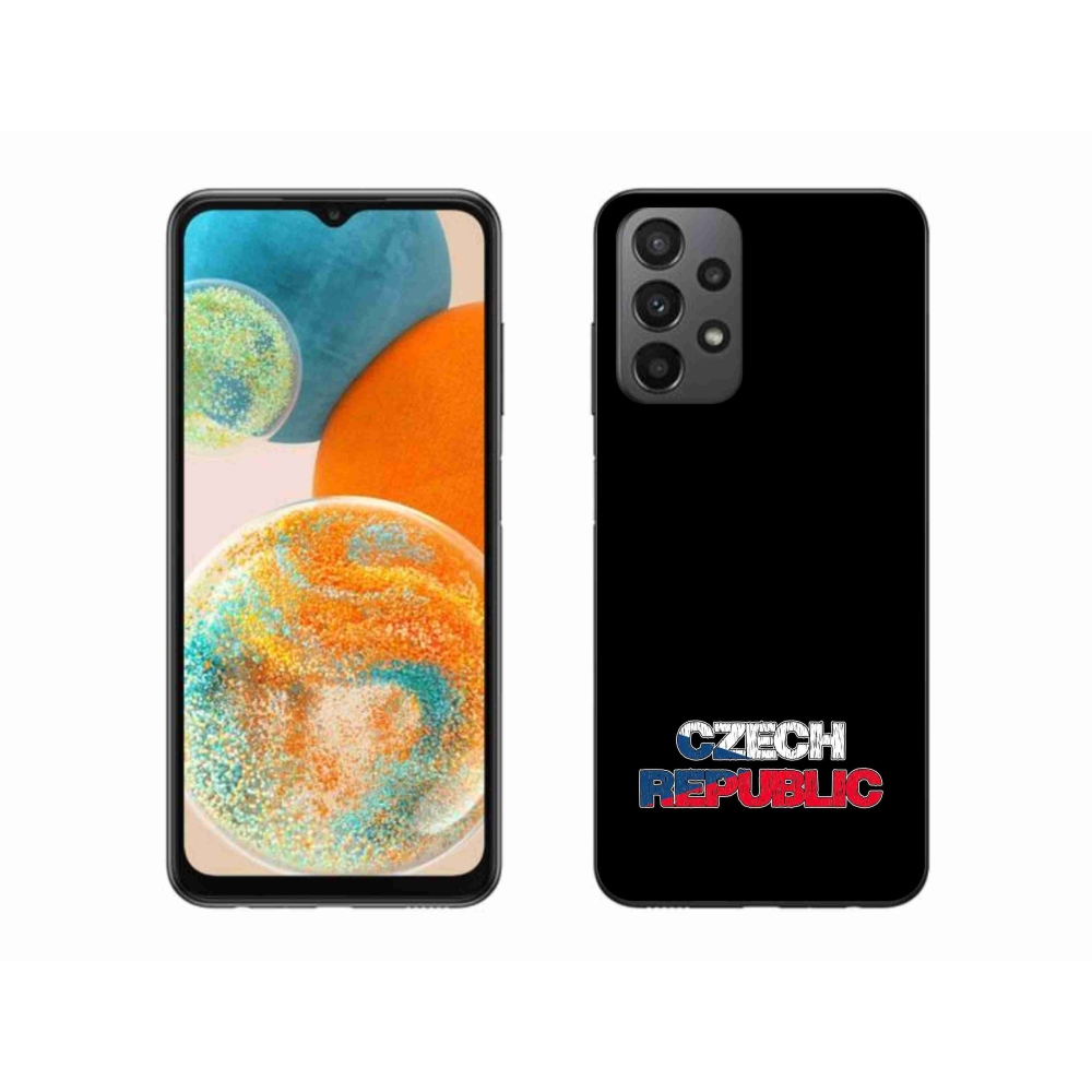 Gelový kryt mmCase na Samsung Galaxy A23 4G/5G - Czech Republic černé pozadí