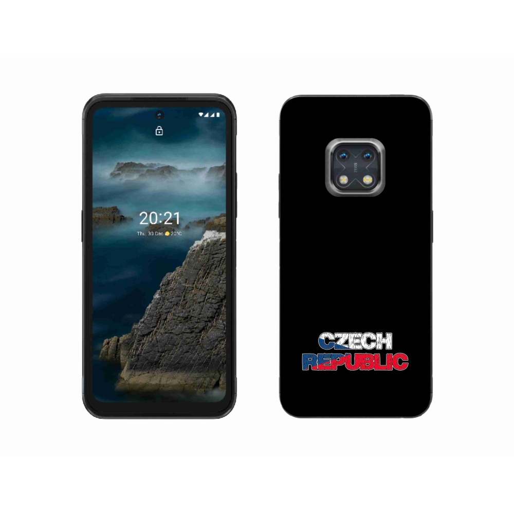 Gelový kryt mmCase na Nokia XR20 - Czech Republic černé pozadí