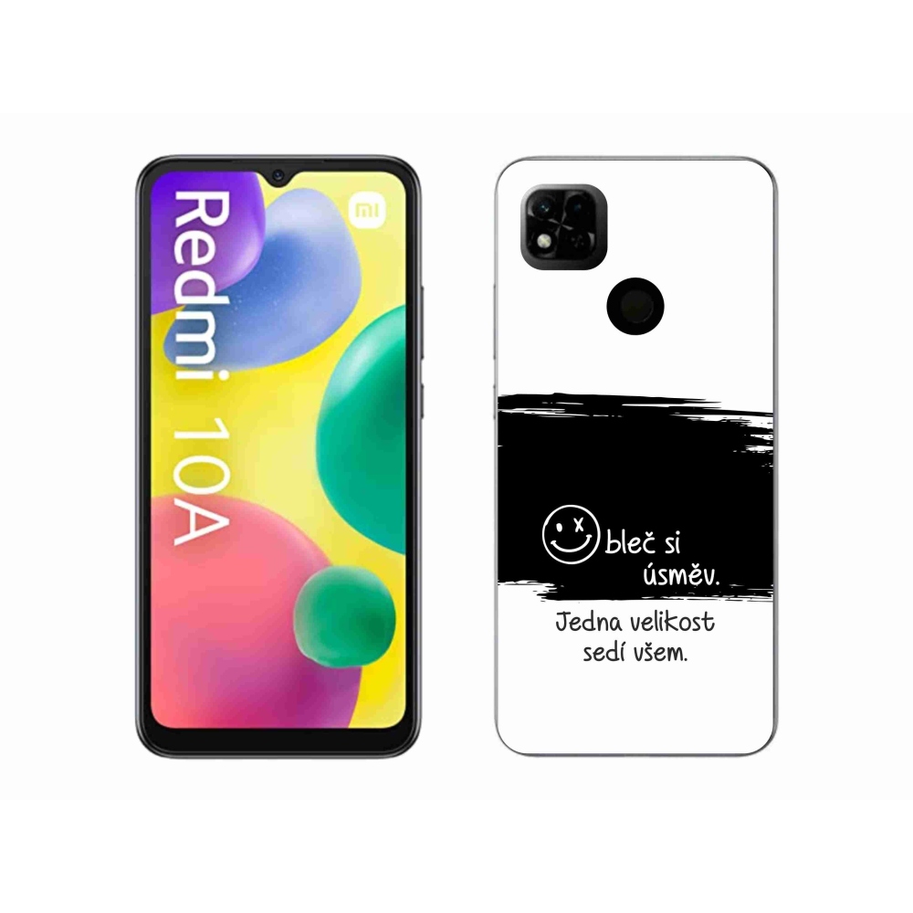 Gelový kryt mmCase na Xiaomi Redmi 10A - vtipný text 8 černobílé pozadí