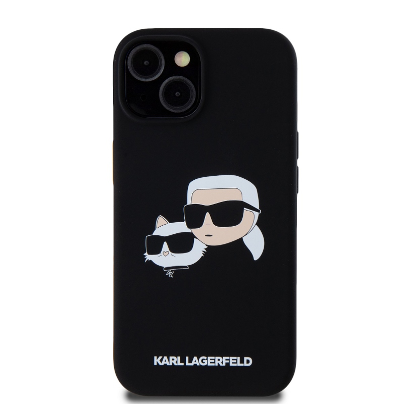 Karl Lagerfeld Liquid Silicone Double Heads Magsafe Zadní Kryt pro iPhone 15 Pro Max Black