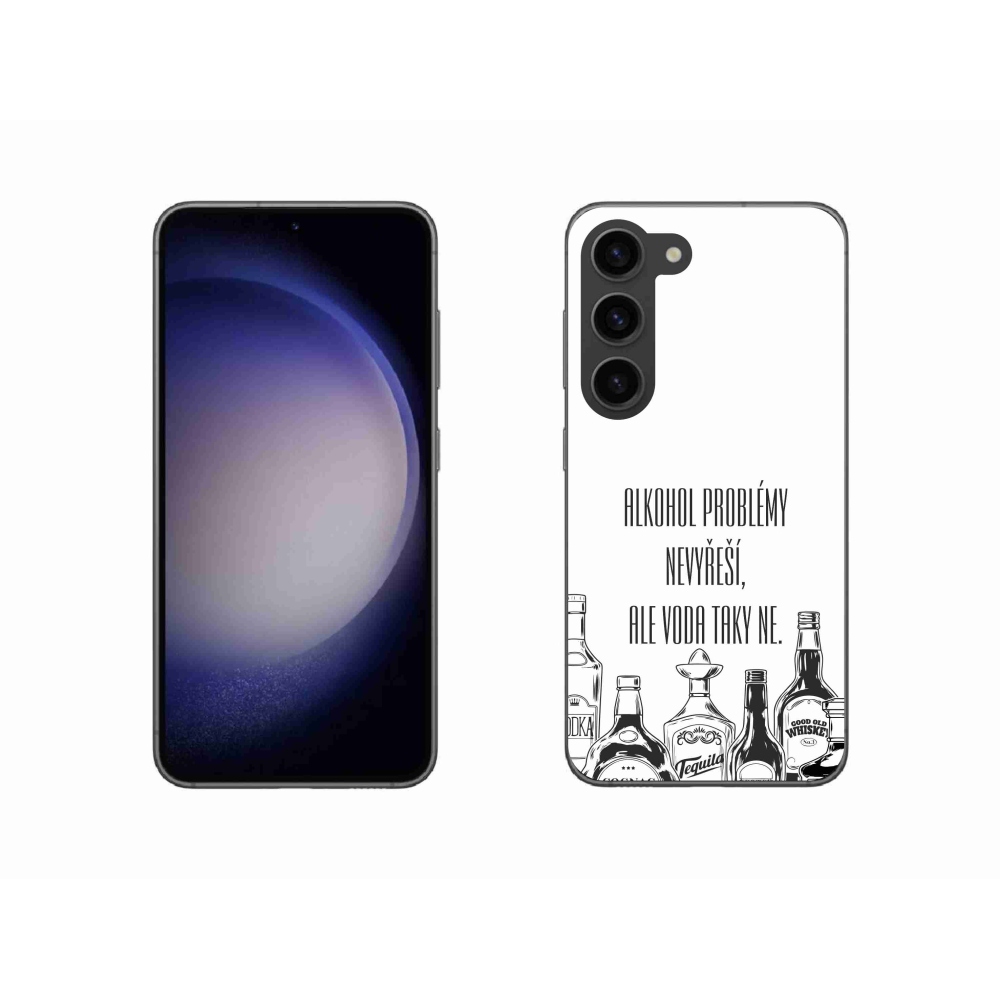 Gelový kryt mmCase na Samsung Galaxy S23 5G - vtipný text bílé pozadí