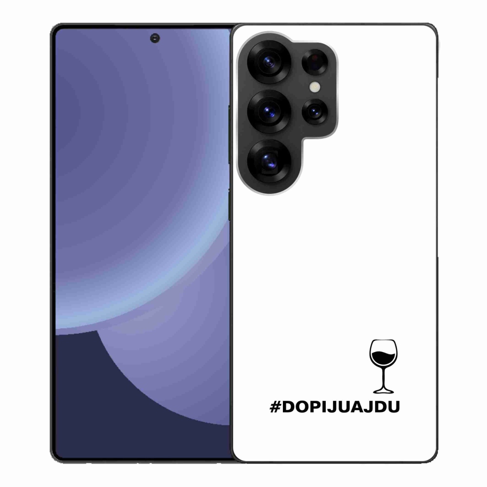 Gelový kryt mmCase na Samsung Galaxy S25 Ultra - vinný motiv bílé pozadí