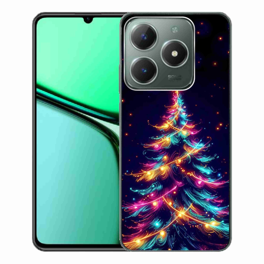 Gelový kryt mmCase na Realme C61 - neonový vánoční stromek