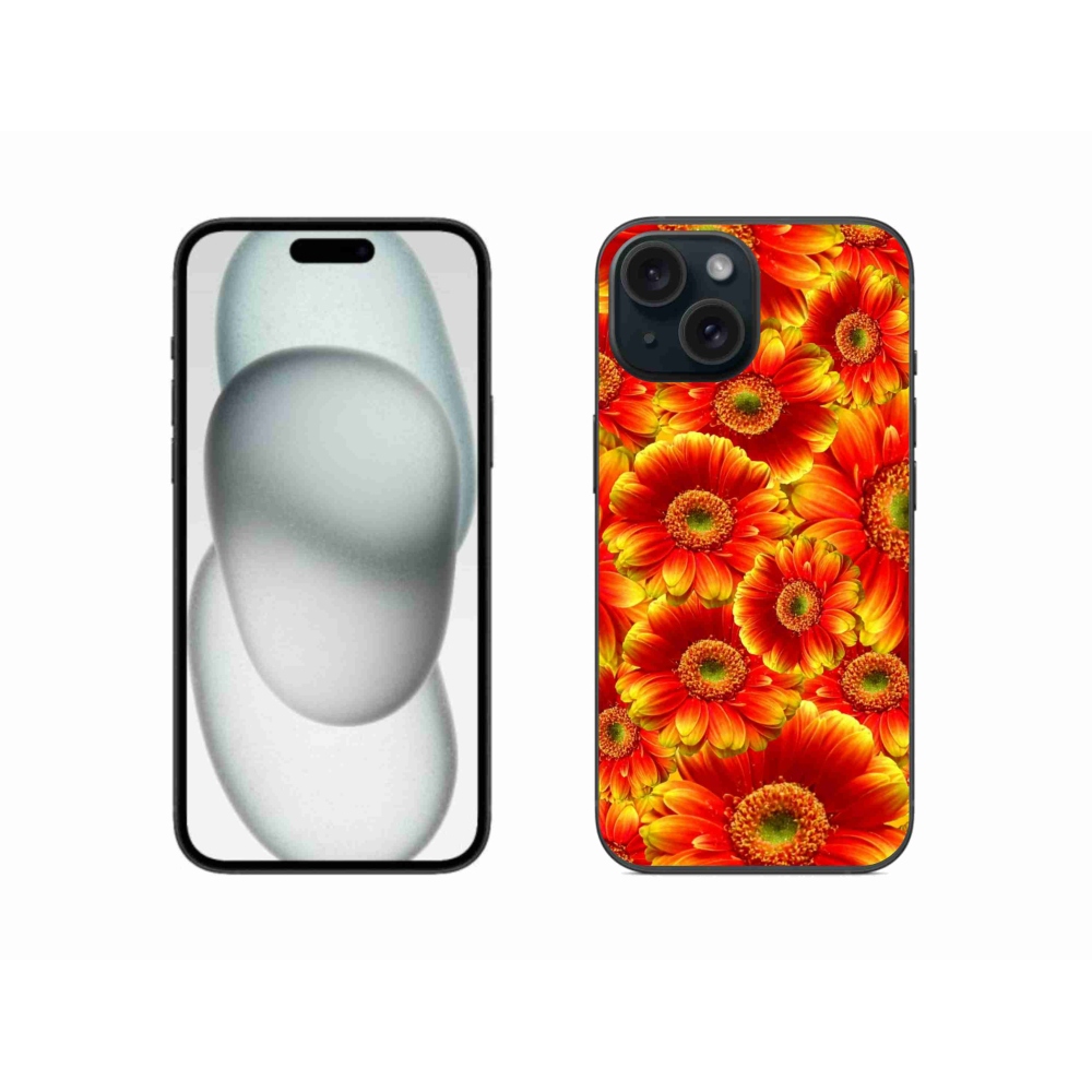 Gelový kryt mmCase na iPhone 15 - gerbera 1