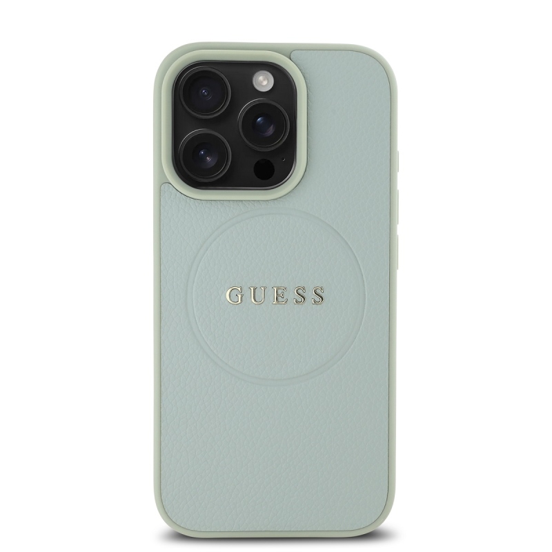 Guess PU Grained Classic Logo MagSafe Zadní Kryt pro iPhone 16 Pro Max Green