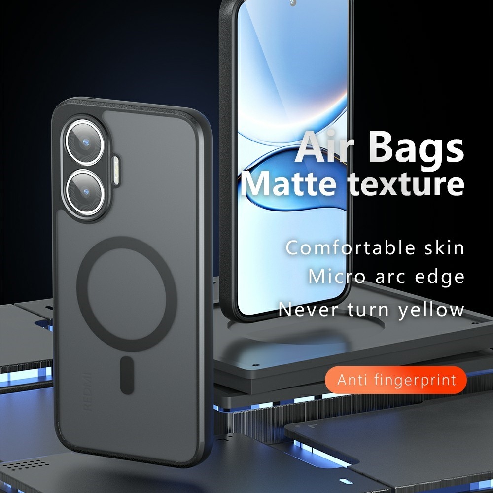 Case matný gelový obal s MagSafe na Xiaomi Poco F7 5G - černý