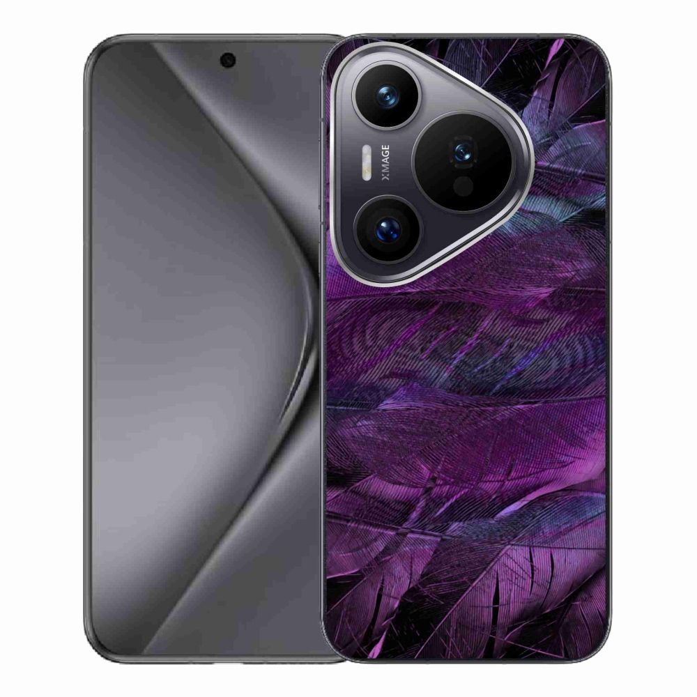 Gelový kryt mmCase na Huawei Pura 70 Pro - fialová pírka