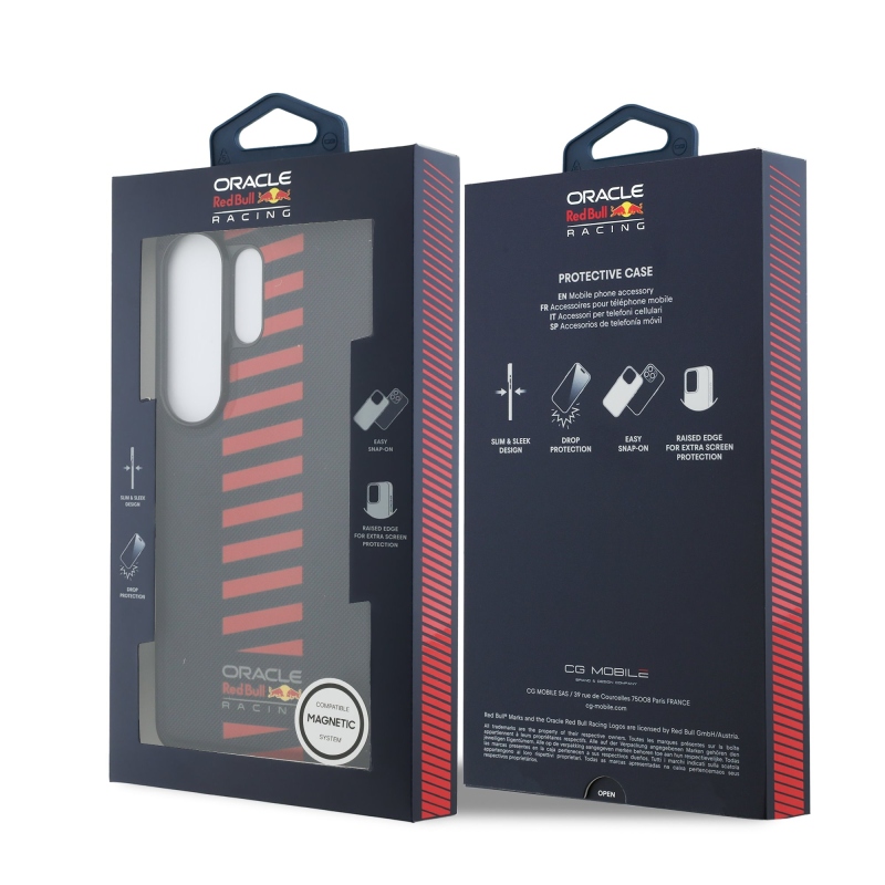 Red Bull PU Leather Meshed Powerbar Magnetic Zadní Kryt pro Samsung Galaxy S26 Ultra Navy