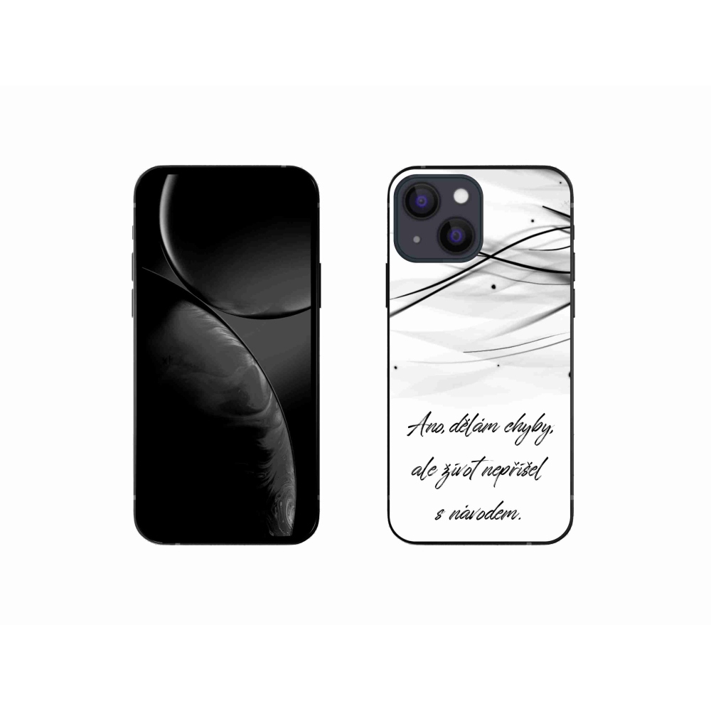 Gelový kryt mmCase na iPhone 13 mini 5.4 - citát bílé pozadí