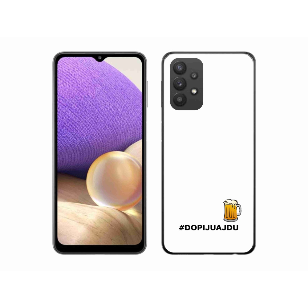 Gelový kryt mmCase na Samsung Galaxy A32 5G - pivní motiv 1 bílé pozadí