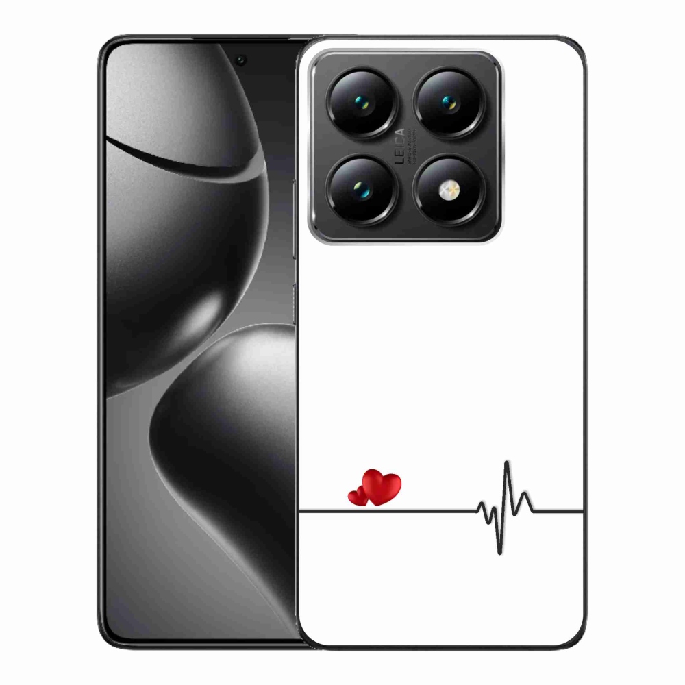 Gelový kryt mmCase na Xiaomi 14T Pro - srdce a tep bílé pozadí