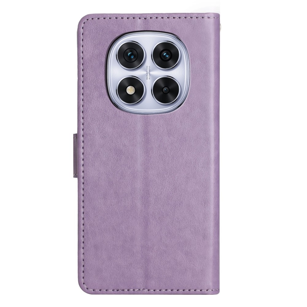 Flowers knížkové pouzdro na Xiaomi Redmi Note 14 Pro 5G/Poco X7 5G - světlefialové