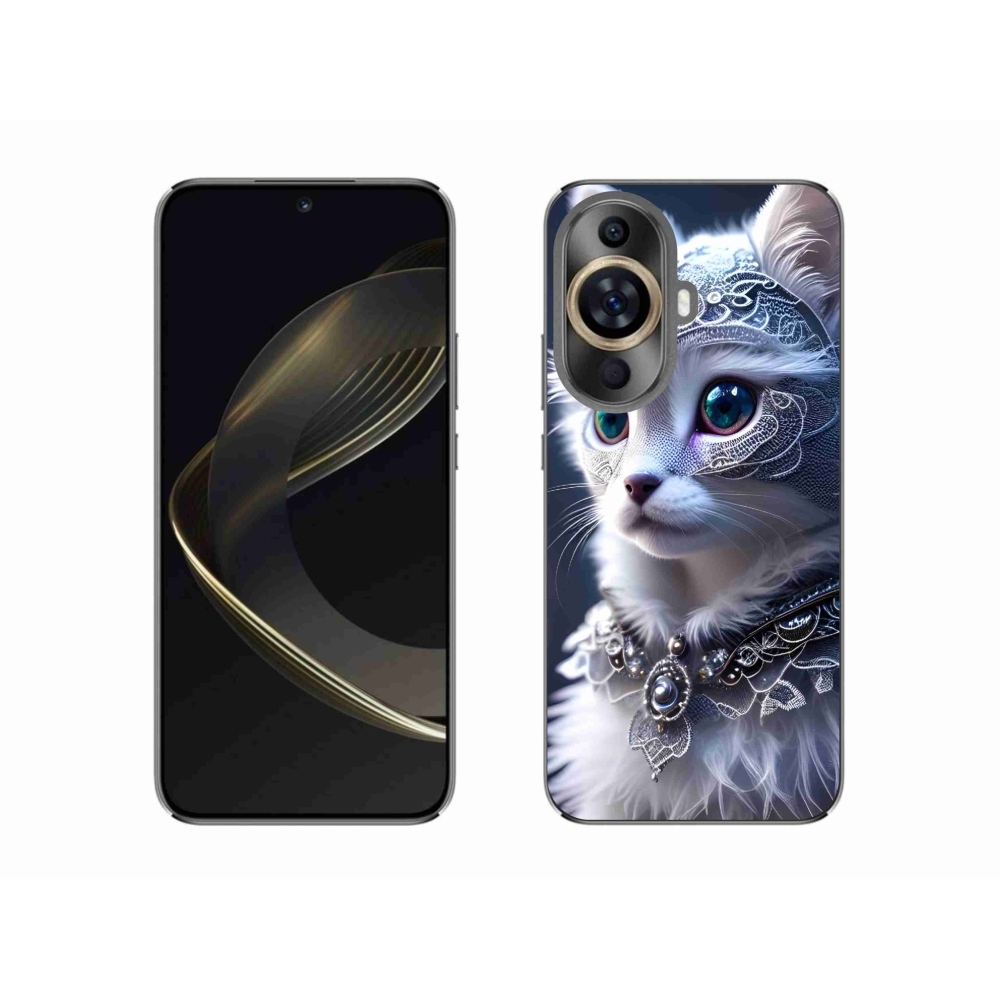 Gelový kryt mmCase na Huawei Nova 11 - bílá kočka