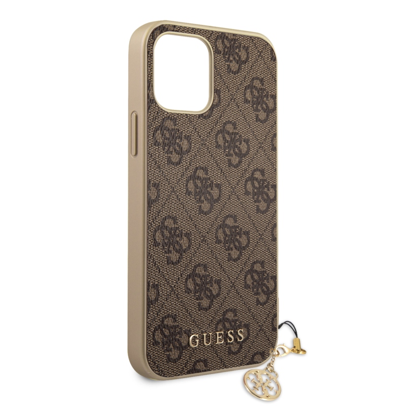 Guess 4G Charms Zadní Kryt pro iPhone 12 Pro Max 6.7 Brown