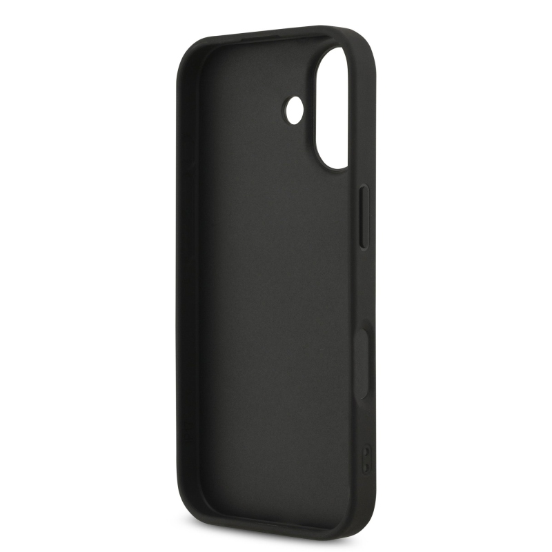 Guess PU Fixed Glitter 4G Metal Logo Zadní Kryt pro iPhone 17 Black