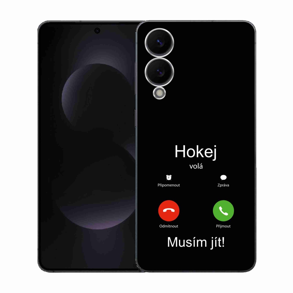 Gelový kryt mmCase na Samsung Galaxy S25 Edge - hokej volá černé pozadí