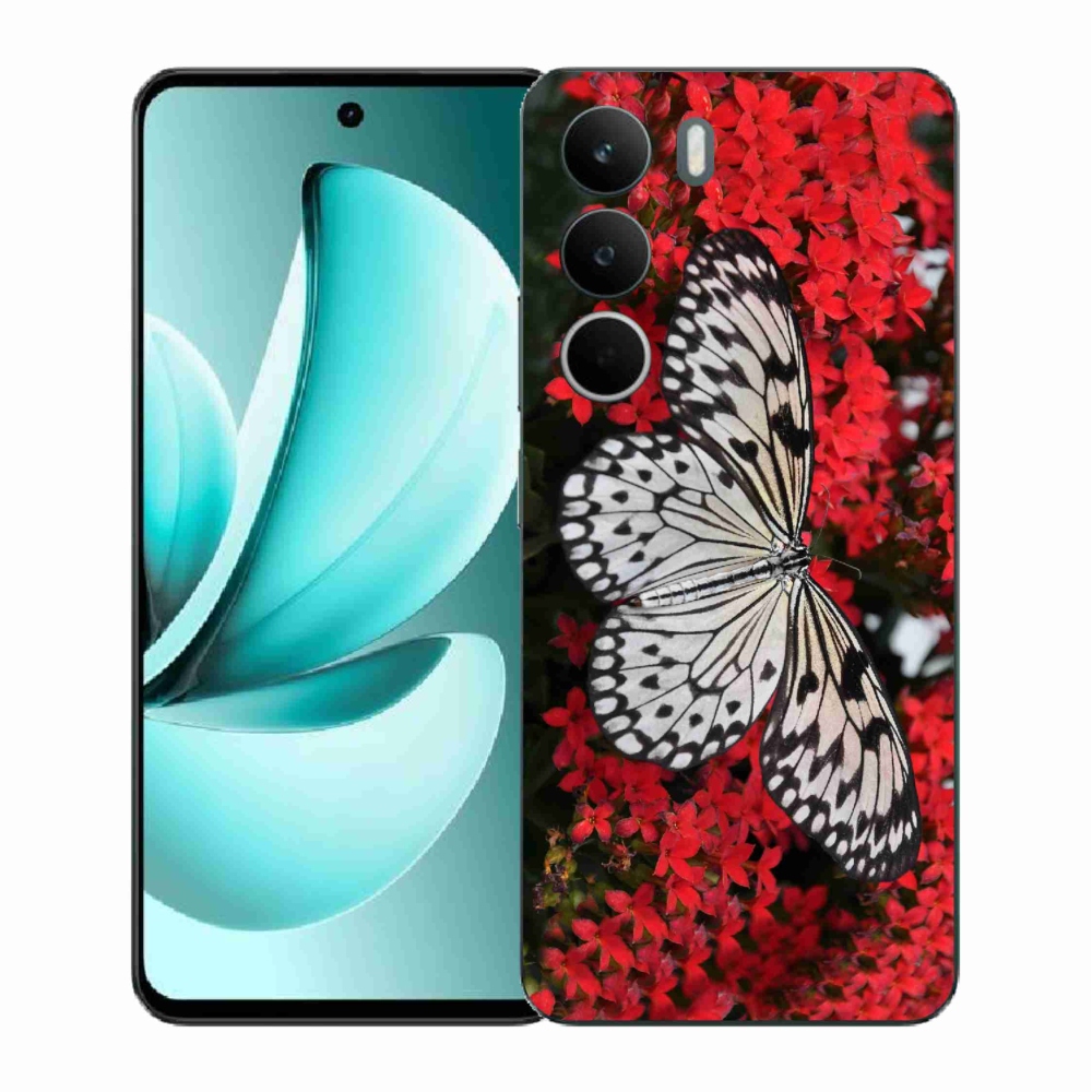 Gelový kryt mmCase na Realme C71 - černobílý motýl 1