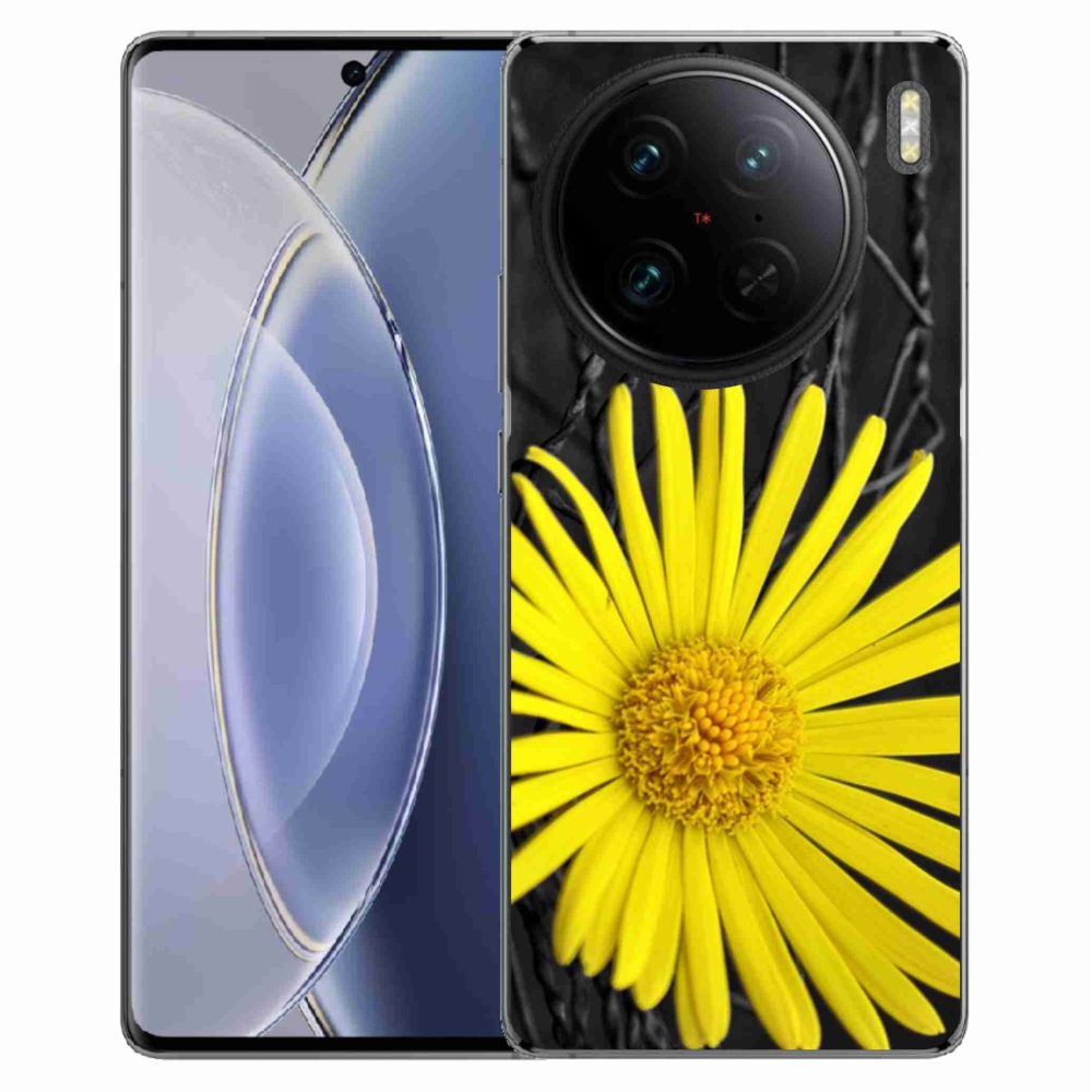 Gelový kryt mmCase na Vivo X90 Pro - žlutá květina